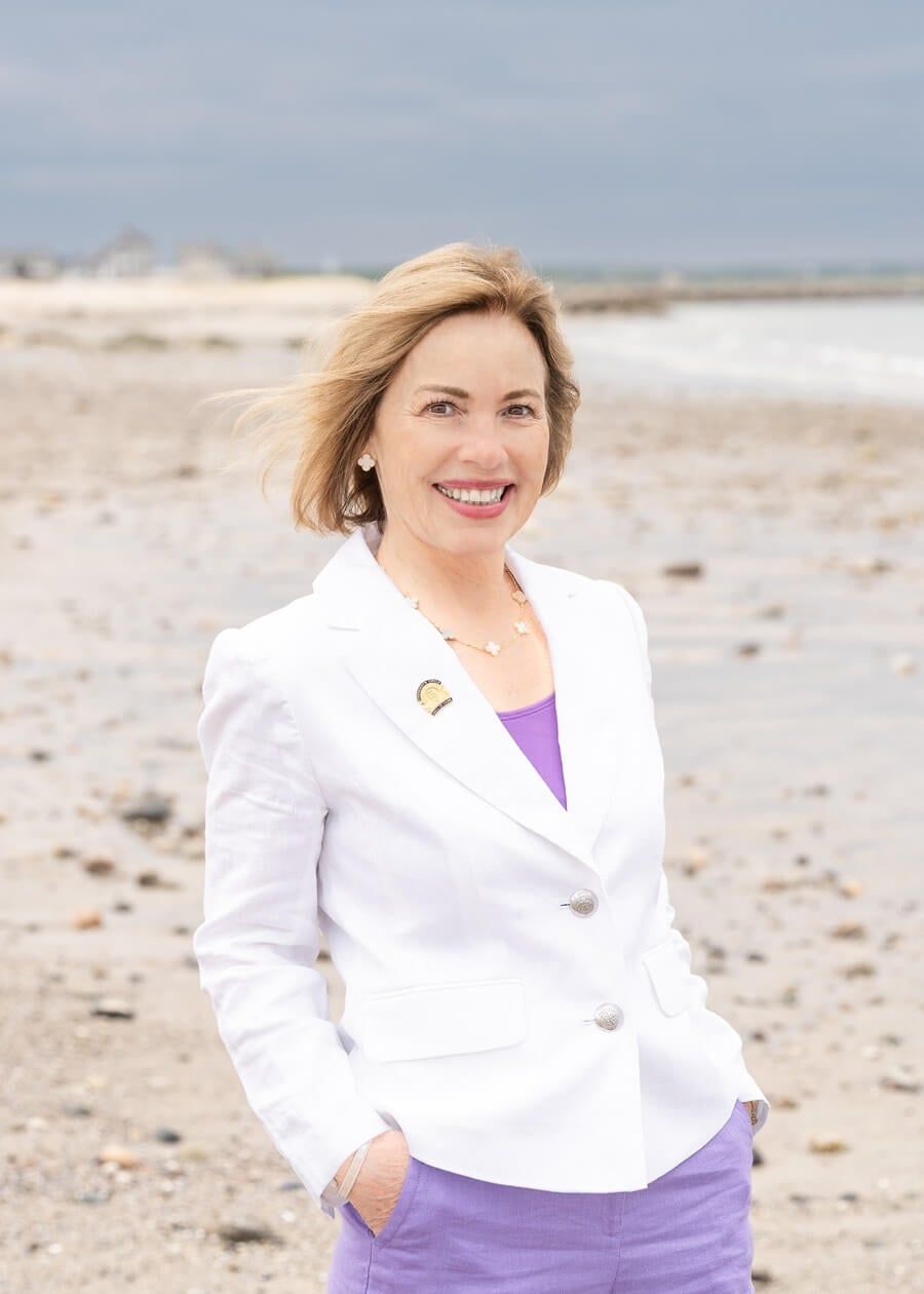 Lisa Parenteau on a Cape Cod beach